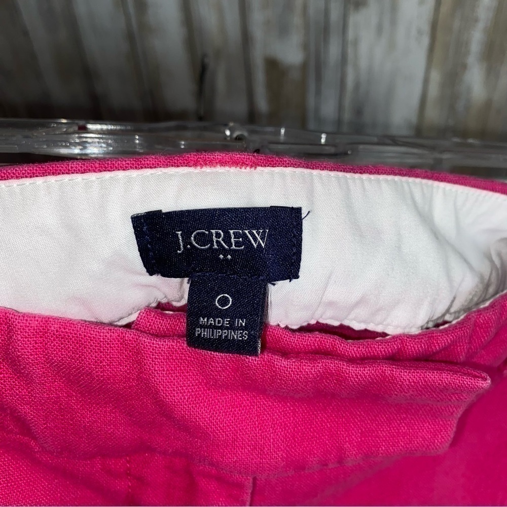 J.Crew Pink Scalloped Linen Blend Shorts Preppy Summer Size 0 - Picture 8 of 8